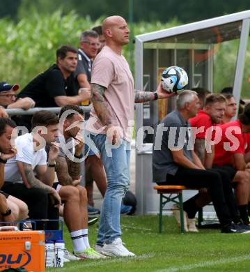 Fussball Testspiel. SK Austria Klagenfurt gegen Leoben.  (Trainer Carsten Jancker (Leoben). Glanegg, am 11.7.2023.
Foto: Kuess



---
pressefotos, pressefotografie, kuess, qs, qspictures, sport, bild, bilder, bilddatenbank