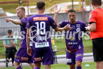 Fussball Testspiel. SK Austria Klagenfurt gegen Leoben.  Torjubel  (Klagenfurt). Glanegg, am 11.7.2023.
Foto: Kuess



---
pressefotos, pressefotografie, kuess, qs, qspictures, sport, bild, bilder, bilddatenbank