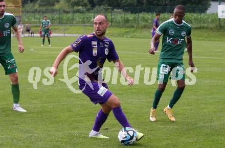 Fussball Testspiel. SK Austria Klagenfurt gegen Leoben. Rico Benatelli (Klagenfurt). Glanegg, am 11.7.2023.
Foto: Kuess



---
pressefotos, pressefotografie, kuess, qs, qspictures, sport, bild, bilder, bilddatenbank