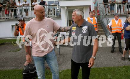 Fussball Testspiel. SK Austria Klagenfurt gegen Leoben. Trainer Carsten Jancker, Trainer Peter Pacult. Glanegg, am 11.7.2023.
Foto: Kuess



---
pressefotos, pressefotografie, kuess, qs, qspictures, sport, bild, bilder, bilddatenbank