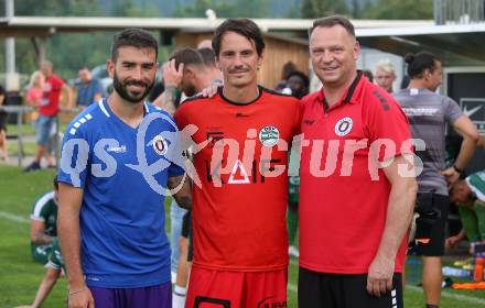 Fussball Testspiel. SK Austria Klagenfurt gegen Leoben. Kosmas Gkezos, Zan Pelko, Matej Vidovic (Klagenfurt). Glanegg, am 11.7.2023.
Foto: Kuess



---
pressefotos, pressefotografie, kuess, qs, qspictures, sport, bild, bilder, bilddatenbank