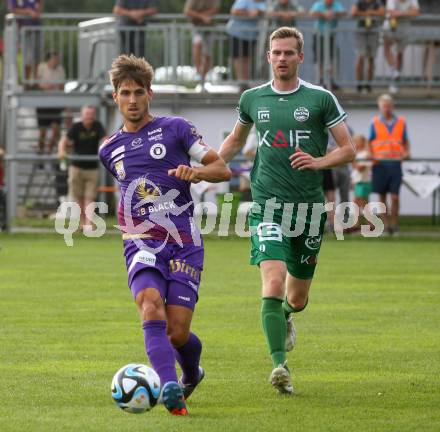 Fussball Testspiel. SK Austria Klagenfurt gegen Leoben. Thorsten Mahrer (Klagenfurt). Glanegg, am 11.7.2023.
Foto: Kuess



---
pressefotos, pressefotografie, kuess, qs, qspictures, sport, bild, bilder, bilddatenbank