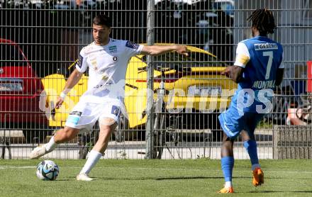 Fussball Testspiel. SK Austria Klagenfurt gegen SKN St. Poelten.   Nikola Djoric (Klagenfurt). Welzenegg, am 15.7.2023.
Foto: Kuess



---
pressefotos, pressefotografie, kuess, qs, qspictures, sport, bild, bilder, bilddatenbank