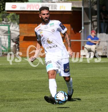 Fussball Testspiel. SK Austria Klagenfurt gegen SKN St. Poelten.  Kosmas Gkezos  (Klagenfurt). Welzenegg, am 15.7.2023.
Foto: Kuess



---
pressefotos, pressefotografie, kuess, qs, qspictures, sport, bild, bilder, bilddatenbank