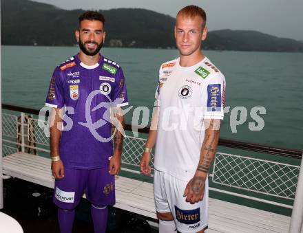 Fussball Bundesliga. Kick off, SK Austria KLagenfurt.  Kosmas Gkezos, Florian Jaritz . KLagenfurt, am 18.7.2023.
Foto: Kuess



---
pressefotos, pressefotografie, kuess, qs, qspictures, sport, bild, bilder, bilddatenbank