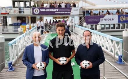 Fussball Bundesliga. Kick off, SK Austria KLagenfurt. Guenther Gorenzel, Thorsten Mahrer  . KLagenfurt, am 18.7.2023.
Foto: Kuess



---
pressefotos, pressefotografie, kuess, qs, qspictures, sport, bild, bilder, bilddatenbank