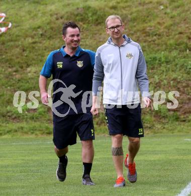 Fussball Bundesliga. Testspiel. ASKOE Koettmannsdorf gegen SK Austria Klagenfurt. Co-Trainer Florian Kucher, Trainer Markus Uran (KÃ¶ttmannsdorf). Koettmannsdorf, am 19.7.2023.
Foto: Kuess



---
pressefotos, pressefotografie, kuess, qs, qspictures, sport, bild, bilder, bilddatenbank