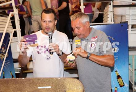 Fussball Bundesliga. Kick off, SK Austria KLagenfurt.  Patrick Jochum, Trainer Peter Pacult . KLagenfurt, am 18.7.2023.
Foto: Kuess



---
pressefotos, pressefotografie, kuess, qs, qspictures, sport, bild, bilder, bilddatenbank