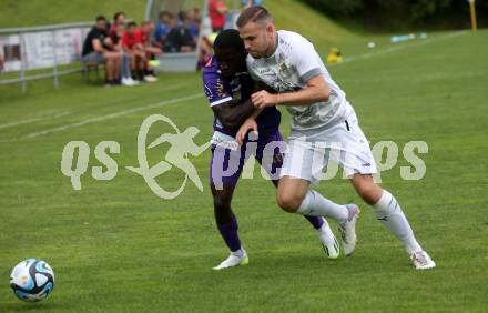 Fussball Bundesliga. Testspiel. ASKOE Koettmannsdorf gegen SK Austria Klagenfurt. Solomon Bonnah (Austria KLagenfurt). Koettmannsdorf, am 19.7.2023.
Foto: Kuess



---
pressefotos, pressefotografie, kuess, qs, qspictures, sport, bild, bilder, bilddatenbank