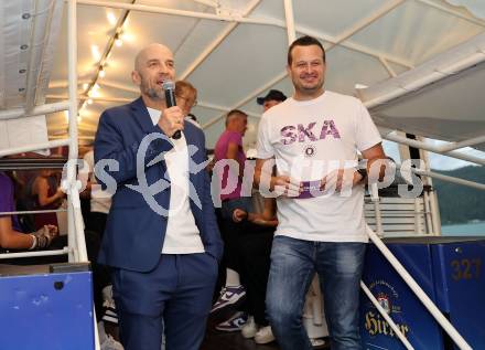 Fussball Bundesliga. Kick off, SK Austria KLagenfurt.  Guenther Gorenzel, Patrick Jochum . KLagenfurt, am 18.7.2023.
Foto: Kuess



---
pressefotos, pressefotografie, kuess, qs, qspictures, sport, bild, bilder, bilddatenbank