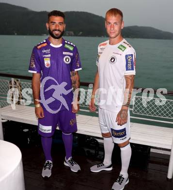 Fussball Bundesliga. Kick off, SK Austria KLagenfurt.  Kosmas Gkezos, Florian Jaritz . KLagenfurt, am 18.7.2023.
Foto: Kuess



---
pressefotos, pressefotografie, kuess, qs, qspictures, sport, bild, bilder, bilddatenbank