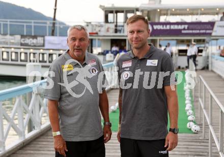 Fussball Bundesliga. Kick off, SK Austria KLagenfurt.  Trainer Peter Pacult, Co-Trainer Martin Lassnig . KLagenfurt, am 18.7.2023.
Foto: Kuess



---
pressefotos, pressefotografie, kuess, qs, qspictures, sport, bild, bilder, bilddatenbank