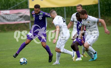 Fussball Bundesliga. Testspiel. ASKOE Koettmannsdorf gegen SK Austria Klagenfurt. Kosmas Gkezos (Austria KLagenfurt). Koettmannsdorf, am 19.7.2023.
Foto: Kuess



---
pressefotos, pressefotografie, kuess, qs, qspictures, sport, bild, bilder, bilddatenbank