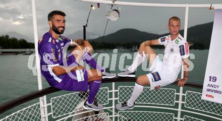 Fussball Bundesliga. Kick off, SK Austria KLagenfurt.  Kosmas Gkezos, Florian Jaritz . KLagenfurt, am 18.7.2023.
Foto: Kuess



---
pressefotos, pressefotografie, kuess, qs, qspictures, sport, bild, bilder, bilddatenbank