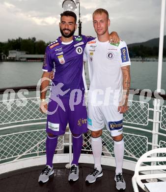 Fussball Bundesliga. Kick off, SK Austria KLagenfurt. Kosmas Gkezos, Florian Jaritz  . KLagenfurt, am 18.7.2023.
Foto: Kuess



---
pressefotos, pressefotografie, kuess, qs, qspictures, sport, bild, bilder, bilddatenbank