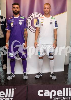 Fussball Bundesliga. Kick off, SK Austria KLagenfurt.   Kosmas Gkezos, Florian Jaritz. KLagenfurt, am 18.7.2023.
Foto: Kuess



---
pressefotos, pressefotografie, kuess, qs, qspictures, sport, bild, bilder, bilddatenbank