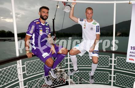 Fussball Bundesliga. Kick off, SK Austria KLagenfurt.  Kosmas Gkezos, Florian Jaritz . KLagenfurt, am 18.7.2023.
Foto: Kuess



---
pressefotos, pressefotografie, kuess, qs, qspictures, sport, bild, bilder, bilddatenbank