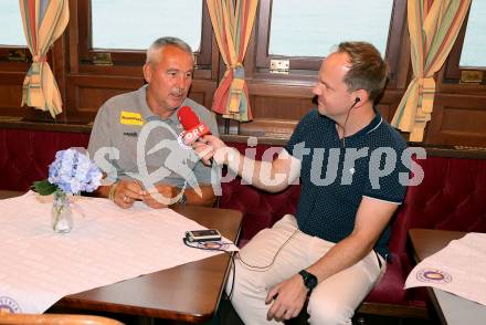 Fussball Bundesliga. Kick off, SK Austria KLagenfurt.   Trainer Peter Pacult, Christian Rosenzopf. KLagenfurt, am 18.7.2023.
Foto: Kuess



---
pressefotos, pressefotografie, kuess, qs, qspictures, sport, bild, bilder, bilddatenbank