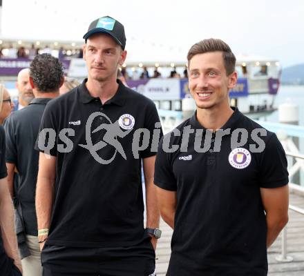 Fussball Bundesliga. Kick off, SK Austria KLagenfurt. Nicolas Wimmer, Till Schumacher  . KLagenfurt, am 18.7.2023.
Foto: Kuess



---
pressefotos, pressefotografie, kuess, qs, qspictures, sport, bild, bilder, bilddatenbank