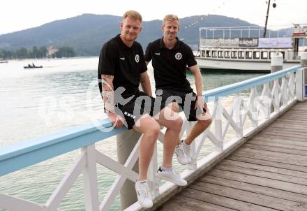 Fussball Bundesliga. Kick off, SK Austria KLagenfurt.  Jonas Arweiler, Christopher Cvetko . KLagenfurt, am 18.7.2023.
Foto: Kuess



---
pressefotos, pressefotografie, kuess, qs, qspictures, sport, bild, bilder, bilddatenbank