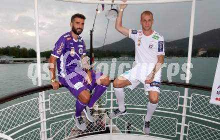 Fussball Bundesliga. Kick off, SK Austria KLagenfurt.  Kosmas Gkezos, Florian Jaritz . KLagenfurt, am 18.7.2023.
Foto: Kuess



---
pressefotos, pressefotografie, kuess, qs, qspictures, sport, bild, bilder, bilddatenbank