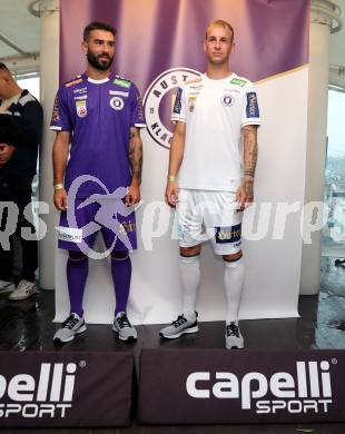 Fussball Bundesliga. Kick off, SK Austria KLagenfurt.  Kosmas Gkezos, Florian Jaritz . KLagenfurt, am 18.7.2023.
Foto: Kuess



---
pressefotos, pressefotografie, kuess, qs, qspictures, sport, bild, bilder, bilddatenbank