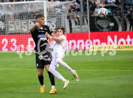 Fussball OEFB Cup. SAK gegen Sturm Graz.  Jan Sasa Ogris-Martic, (SAK),    Szymon Wlodarczyk (Sturm Graz). KLagenfurt, am 22.7.2023.
Foto: Kuess






---
pressefotos, pressefotografie, kuess, qs, qspictures, sport, bild, bilder, bilddatenbank