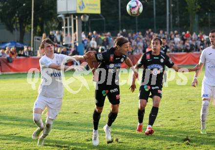 Fussball OEFB Cup. SAK gegen Sturm Graz. Jan Sasa Ogris-Martic,  (SAK),  Stefan Hierlaender   (Sturm Graz). KLagenfurt, am 22.7.2023.
Foto: Kuess






---
pressefotos, pressefotografie, kuess, qs, qspictures, sport, bild, bilder, bilddatenbank