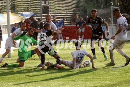 Fussball OEFB Cup. SAK gegen Sturm Graz. Kristijan Kondic, Jan Sasa Ogris-Martic, Zoran Vukovic (SAK),  Tomi Horvat   (Sturm Graz). KLagenfurt, am 22.7.2023.
Foto: Kuess






---
pressefotos, pressefotografie, kuess, qs, qspictures, sport, bild, bilder, bilddatenbank