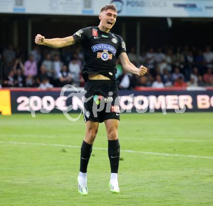 Fussball OEFB Cup. SAK gegen Sturm Graz.  Torjubel Szymon Wlodarczyk  (Sturm Graz). KLagenfurt, am 22.7.2023.
Foto: Kuess






---
pressefotos, pressefotografie, kuess, qs, qspictures, sport, bild, bilder, bilddatenbank