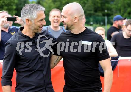 Fussball OEFB Cup. SAK gegen Sturm Graz.  Trainer Darko Djukic (SAK), Trainer Christian Ilzer   (Sturm Graz). KLagenfurt, am 22.7.2023.
Foto: Kuess






---
pressefotos, pressefotografie, kuess, qs, qspictures, sport, bild, bilder, bilddatenbank