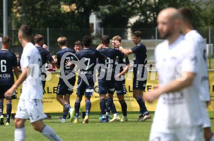 Fussball OEFB Cup. ASK gegen Admira Wacker.  Torjubel Jakob Tranziska (Admira Wacker). Klagenfurt, am 23.7.2023.
Foto: Kuess
---
pressefotos, pressefotografie, kuess, qs, qspictures, sport, bild, bilder, bilddatenbank