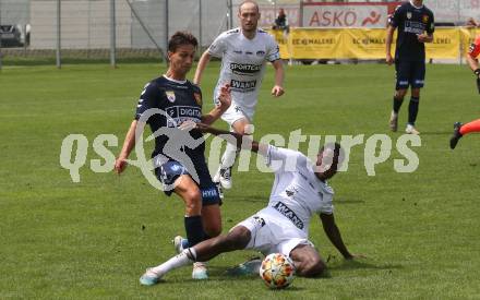 Fussball OEFB Cup. ASK gegen Admira Wacker. Mersei Dieu Nsandi (ASK), Jakob Tranziska (Admira Wacker). Klagenfurt, am 23.7.2023.
Foto: Kuess
---
pressefotos, pressefotografie, kuess, qs, qspictures, sport, bild, bilder, bilddatenbank