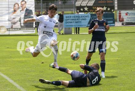 Fussball OEFB Cup. ASK gegen Admira Wacker.  Florijan Lampic (ASK), Lukas Malicsek (Admira Wacker). Klagenfurt, am 23.7.2023.
Foto: Kuess
---
pressefotos, pressefotografie, kuess, qs, qspictures, sport, bild, bilder, bilddatenbank