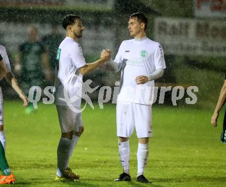 Fussball Kaerntner Liga. Lendorf gegen Landskron.  Torjubel Nemanja Lukic, Lukas Anton Kofler Landskron. Lendorf, am 4.8.2023.
Foto: Kuess



---
pressefotos, pressefotografie, kuess, qs, qspictures, sport, bild, bilder, bilddatenbank