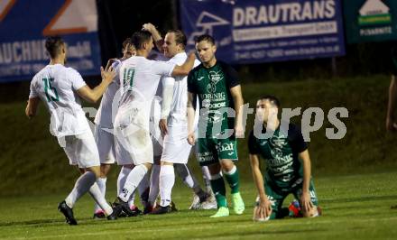 Fussball Kaerntner Liga. Lendorf gegen Landskron.  Torjubel Landskron. Lendorf, am 4.8.2023.
Foto: Kuess



---
pressefotos, pressefotografie, kuess, qs, qspictures, sport, bild, bilder, bilddatenbank