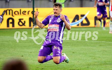 Fussball Bundesliga. SK Austria Klagenfurt gegen WAC.  Torjubel Christopher Wernitznig (Klagenfurt).  Klagenfurt, am 9.8.2023.
Foto: Kuess
---
pressefotos, pressefotografie, kuess, qs, qspictures, sport, bild, bilder, bilddatenbank