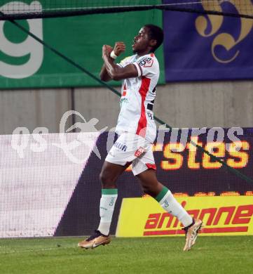 Fussball Bundesliga. SK Austria Klagenfurt gegen WAC.  Torjubel Augustine Boakye (WAC).  Klagenfurt, am 9.8.2023.
Foto: Kuess
---
pressefotos, pressefotografie, kuess, qs, qspictures, sport, bild, bilder, bilddatenbank