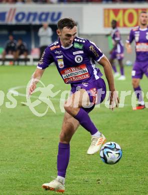 Fussball Bundesliga. SK Austria Klagenfurt gegen WAC. Andrew Irving  (Klagenfurt).  Klagenfurt, am 9.8.2023.
Foto: Kuess
---
pressefotos, pressefotografie, kuess, qs, qspictures, sport, bild, bilder, bilddatenbank