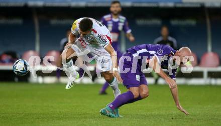 Fussball Bundesliga. SK Austria Klagenfurt gegen WAC.  Nicolas Wimmer,  (Klagenfurt),    Bernhard Zimmermann  (WAC).  Klagenfurt, am 9.8.2023.
Foto: Kuess
---
pressefotos, pressefotografie, kuess, qs, qspictures, sport, bild, bilder, bilddatenbank