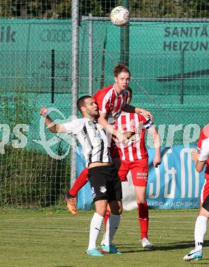 Fussball Kaerntner Liga. Bleiburg gegen KAC.  Adnan Besic   (Bleiburg),   Patrick Ritzinger  (KAC). Bleiburg, am 12.8.2023.
Foto: Kuess
---
pressefotos, pressefotografie, kuess, qs, qspictures, sport, bild, bilder, bilddatenbank