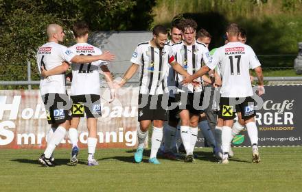 Fussball Kaerntner Liga. Bleiburg gegen KAC. Torjubel Bleiburg. Bleiburg, am 12.8.2023.
Foto: Kuess
---
pressefotos, pressefotografie, kuess, qs, qspictures, sport, bild, bilder, bilddatenbank