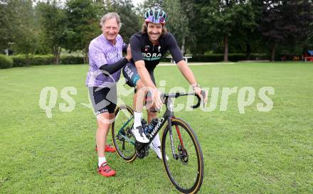 Radsport. Tour de Franz.  Franz Klammer, Marco Haller. St. Veit, am 9.8.2023.
Foto: Kuess



---
pressefotos, pressefotografie, kuess, qs, qspictures, sport, bild, bilder, bilddatenbank