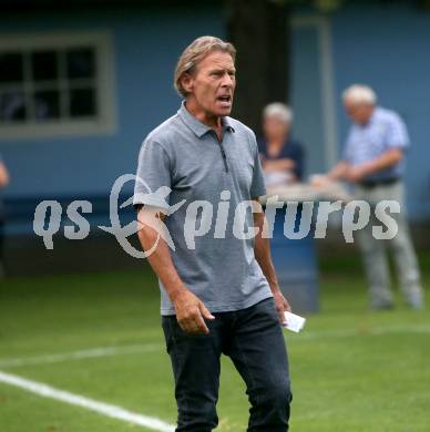 Fussball Kaerntner Liga. Treibach gegen Voelkermarkt.   Trainer Franz Polanz    (Voelkermarkt). Treibach, am 18.8.2023.
Foto: Kuess
---
pressefotos, pressefotografie, kuess, qs, qspictures, sport, bild, bilder, bilddatenbank