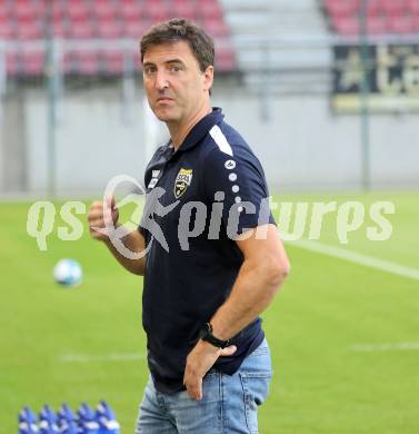 Fussball Bundesliga. SK Austria Klagenfurt gegen Cashpoint SCR Altach.  Trainer Joachim Standfest  (Altach).  Klagenfurt, am 19.8.2023.
Foto: Kuess
---
pressefotos, pressefotografie, kuess, qs, qspictures, sport, bild, bilder, bilddatenbank