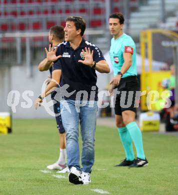 Fussball Bundesliga. SK Austria Klagenfurt gegen Cashpoint SCR Altach.  Trainer Joachim Standfest  (Altach).  Klagenfurt, am 19.8.2023.
Foto: Kuess
---
pressefotos, pressefotografie, kuess, qs, qspictures, sport, bild, bilder, bilddatenbank