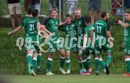 Fussball Kaerntner Liga. Lendorf gegen Spittal.  Torjubel Michael Morgenstern    (Lendorf). Lendorf am 25.8.2023.
Foto: Kuess
---
pressefotos, pressefotografie, kuess, qs, qspictures, sport, bild, bilder, bilddatenbank