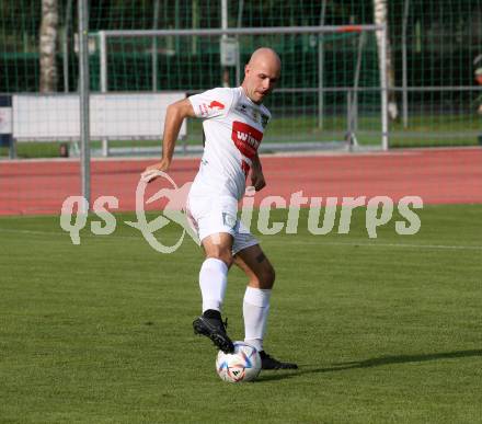 Fussball Unterliga West. Lienz gegen Woelfnitz    Dominik Mueller (Lienz). Lienz am 26.8.2023.
Foto: Kuess
---
pressefotos, pressefotografie, kuess, qs, qspictures, sport, bild, bilder, bilddatenbank