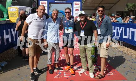 Kaernten laeuft.   Michael Kummerer, Landeshauptmann Peter Kaiser, Peter Herzog (AUT).  KLagenfurt, am 27.8.2023.
Foto: Kuess
---
pressefotos, pressefotografie, kuess, qs, qspictures, sport, bild, bilder, bilddatenbank