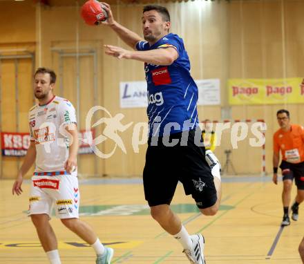 Handball BUndesliga. SC Ferlach gegen HC FIVERS WAT Margareten.  Jure Kocbek (SCF). Ferlach, am 5.9.2023.
Foto: Kuess
---
pressefotos, pressefotografie, kuess, qs, qspictures, sport, bild, bilder, bilddatenbank